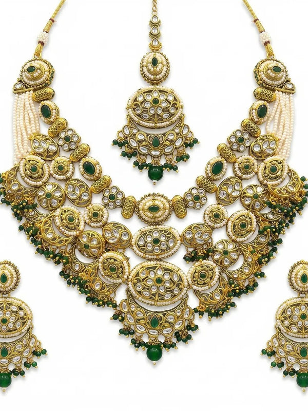Ruby Kundan Multilayer Choker Set