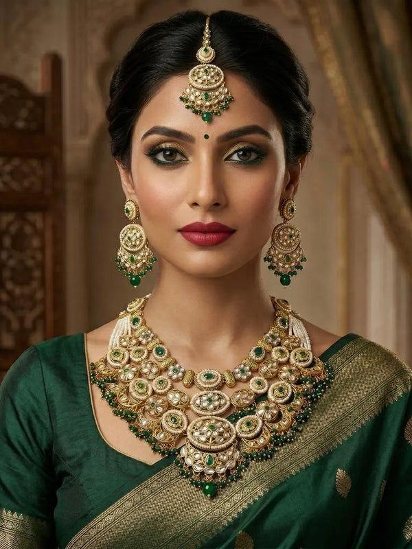 Ruby Kundan Multilayer Choker Set