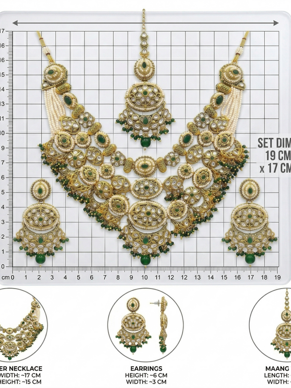 Green Kundan Multilayer Choker Set