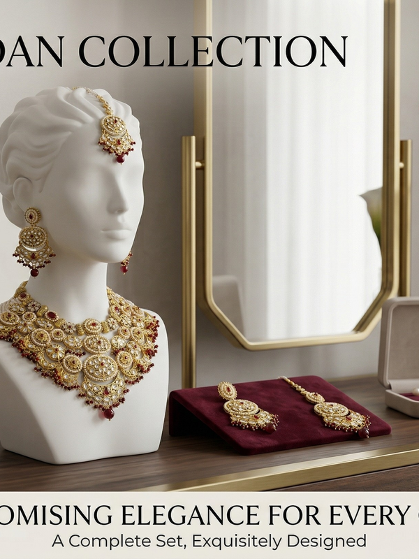 Ruby Kundan Multilayer Choker Set