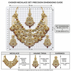Ruby Kundan Multilayer Choker Set