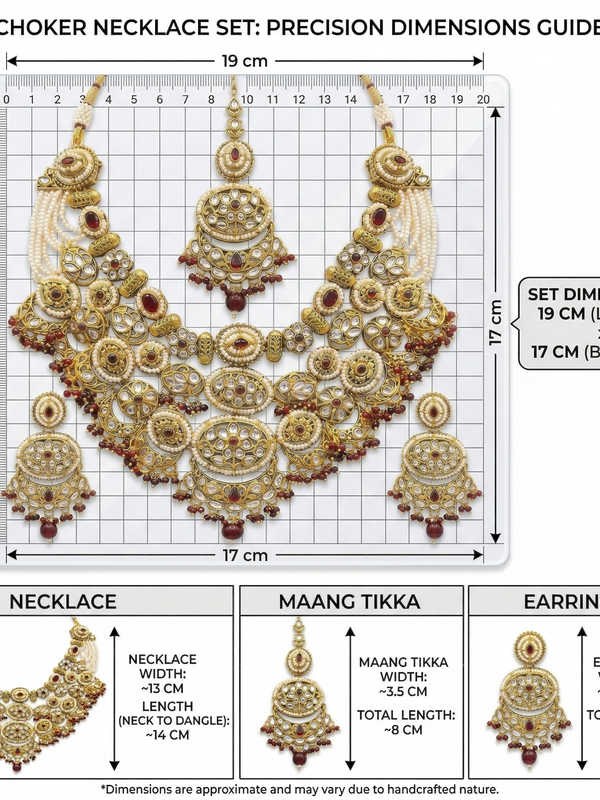 Ruby Kundan Multilayer Choker Set