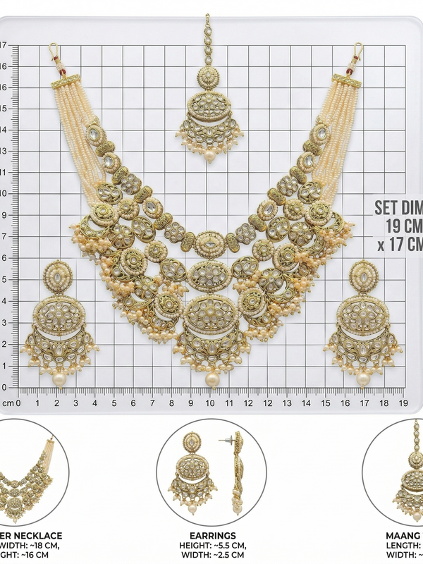 White Kundan Multilayer Choker Set