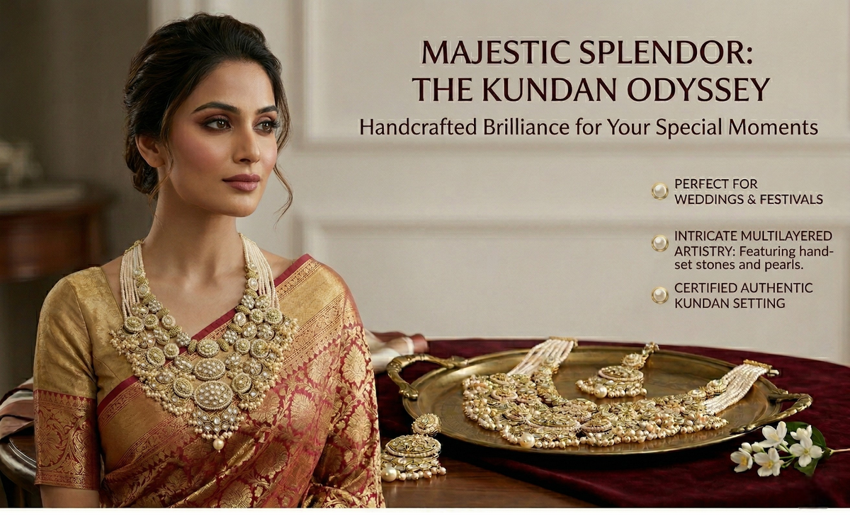White Kundan Multilayer Choker Set