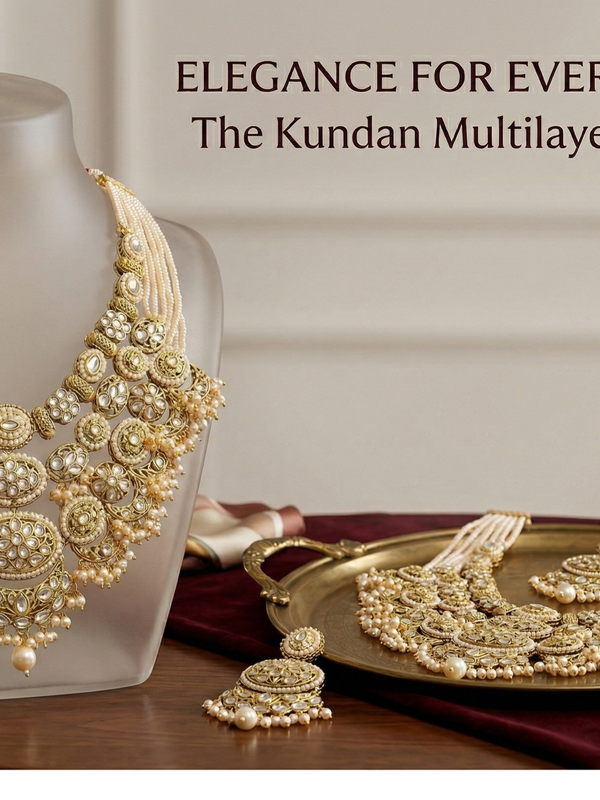 White Kundan Multilayer Choker Set