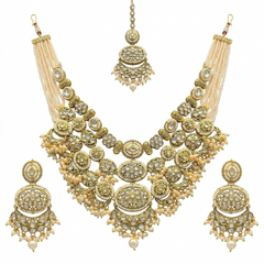 White Kundan Multilayer Choker Set