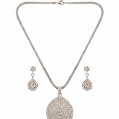 Rhodium Pendant Set for Women