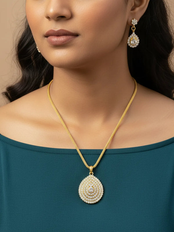 Golden Pendant Set for Women