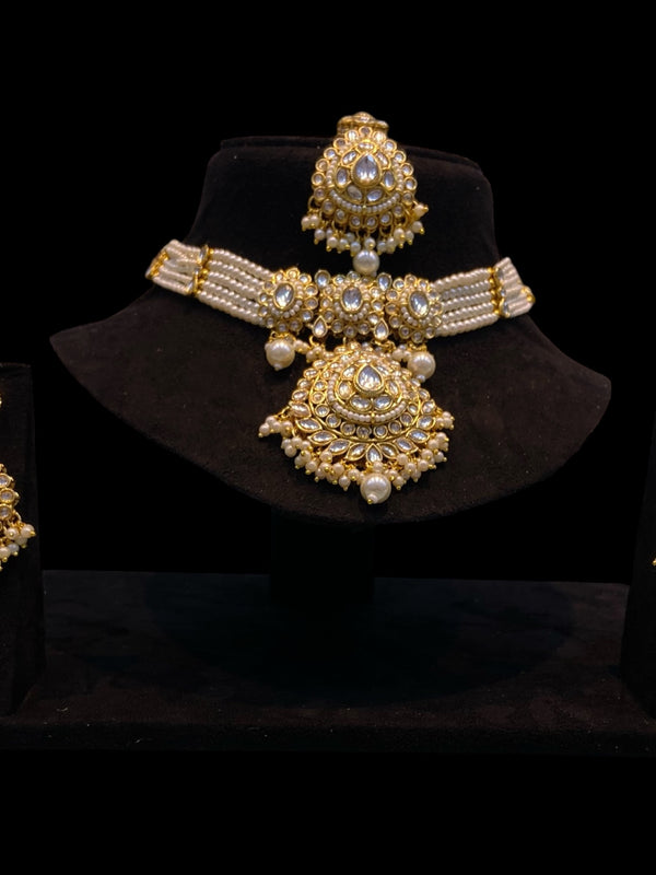 White Kundan Set for women