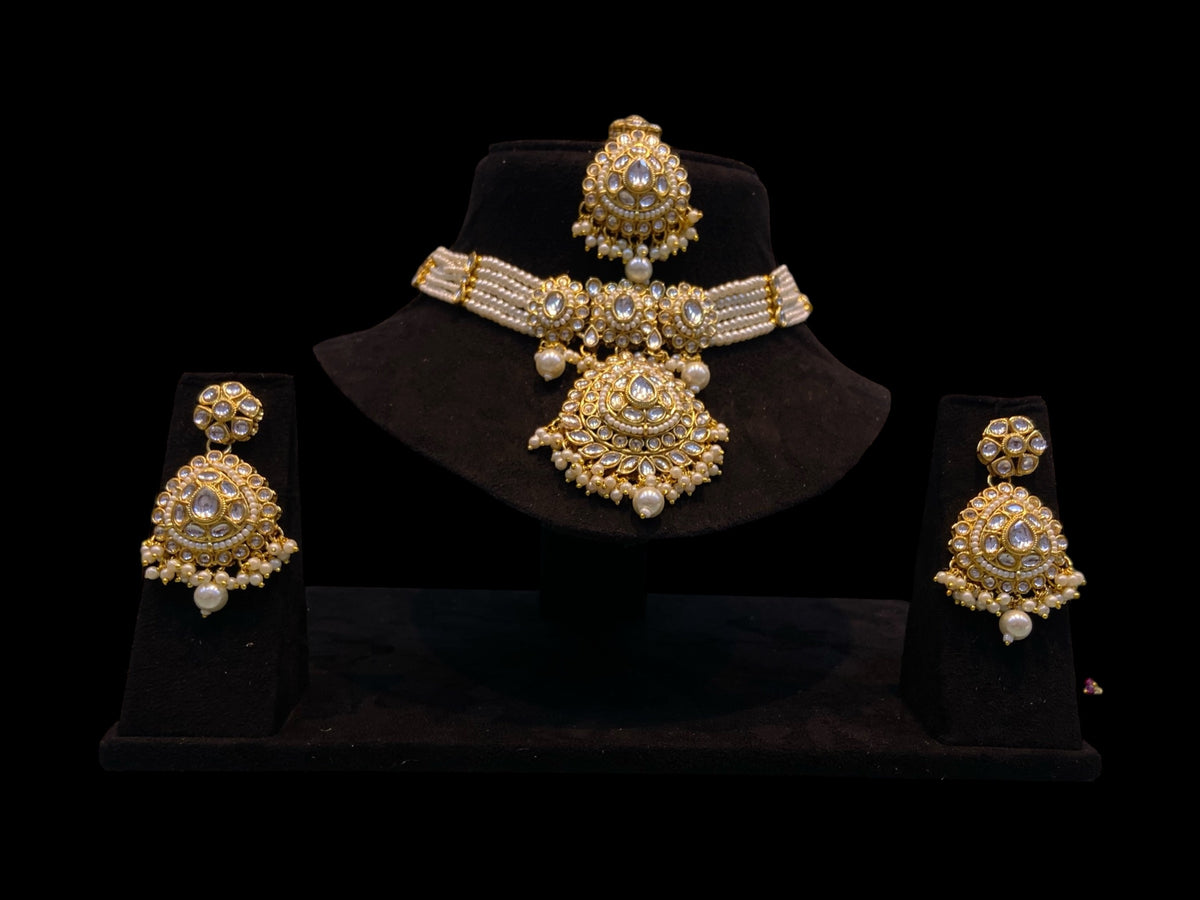 White Kundan Set for women
