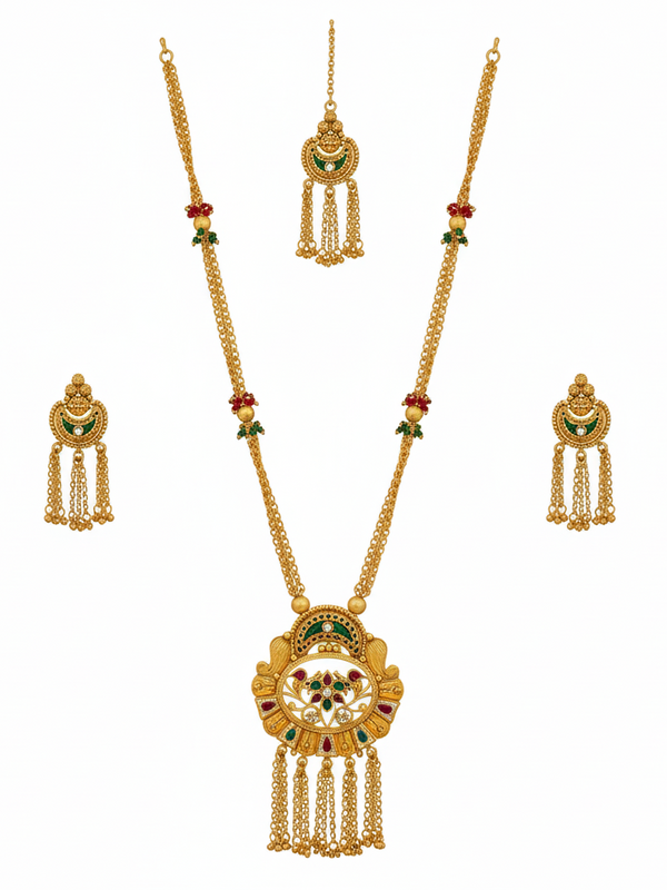 Heritage Kundan Long Necklace Set for Women