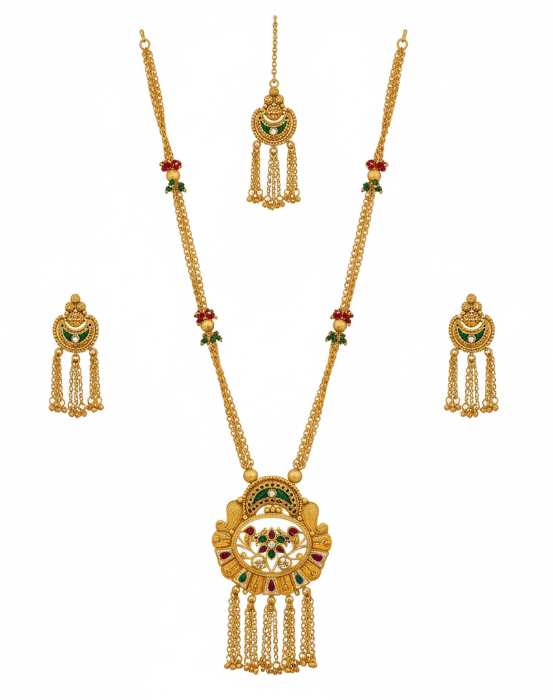 Heritage Kundan Long Necklace Set for Women