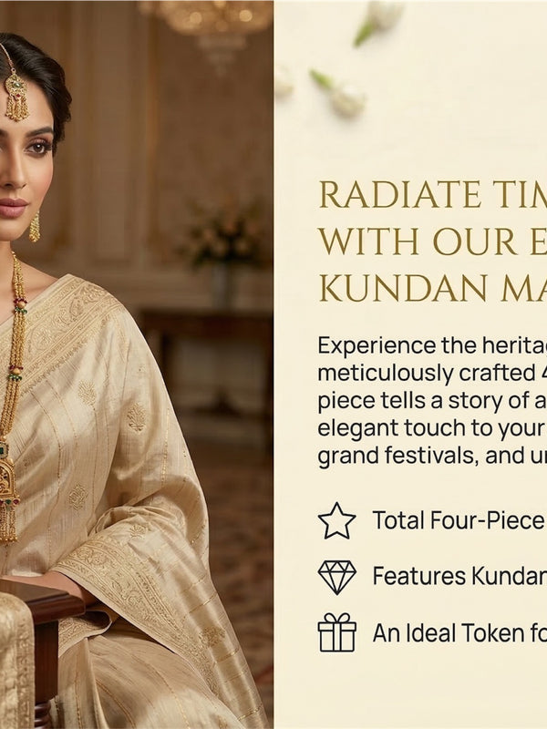 Heritage Kundan Long Necklace Set for Women