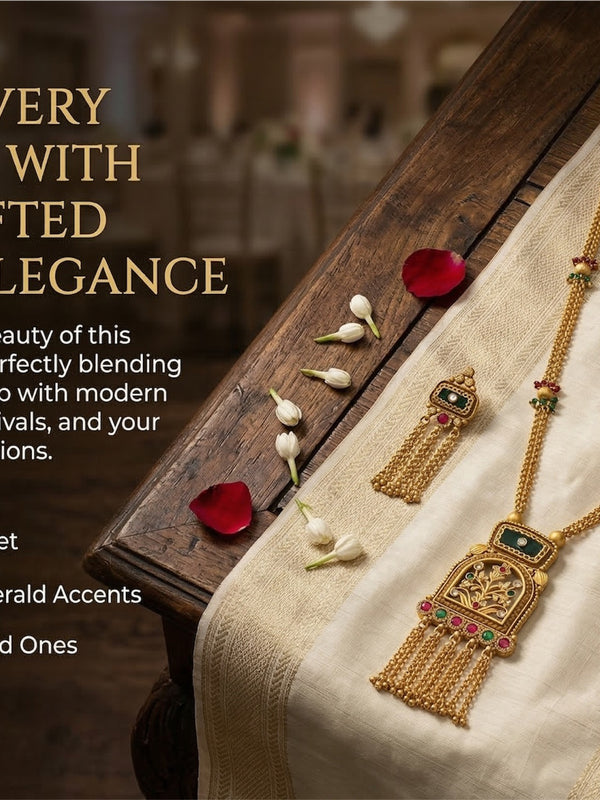 Heritage Kundan Long Necklace Set for Women