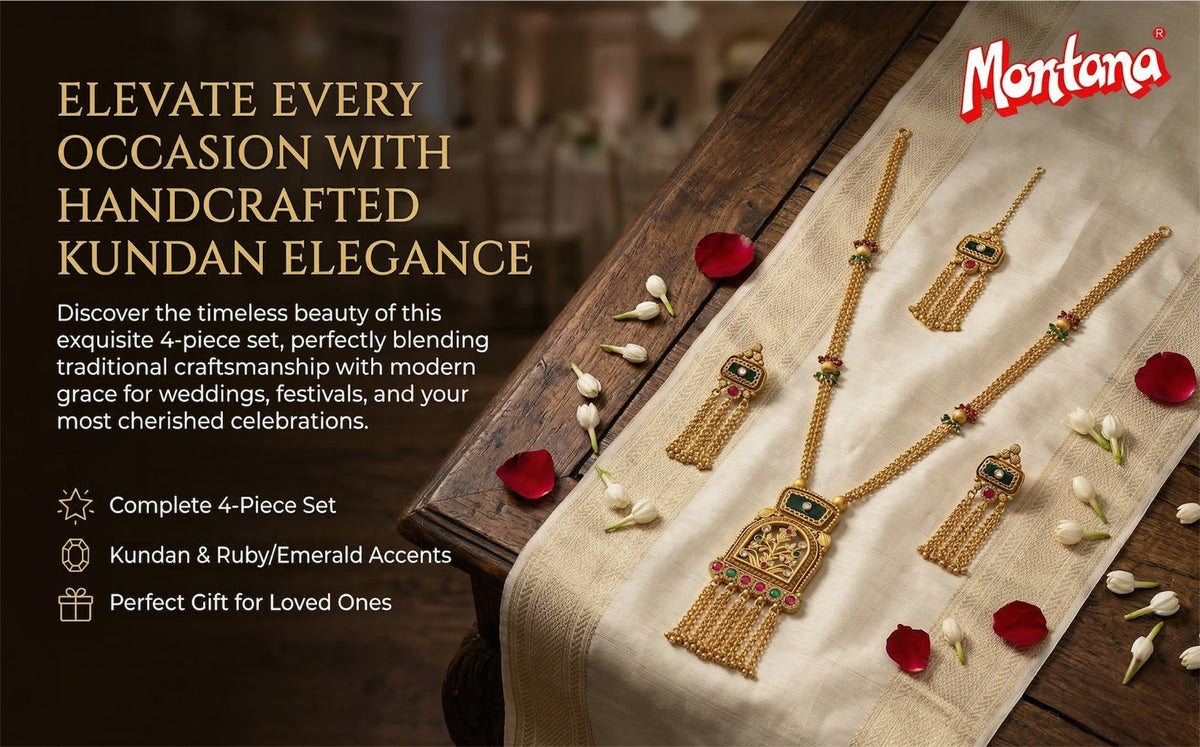 Heritage Kundan Long Necklace Set for Women