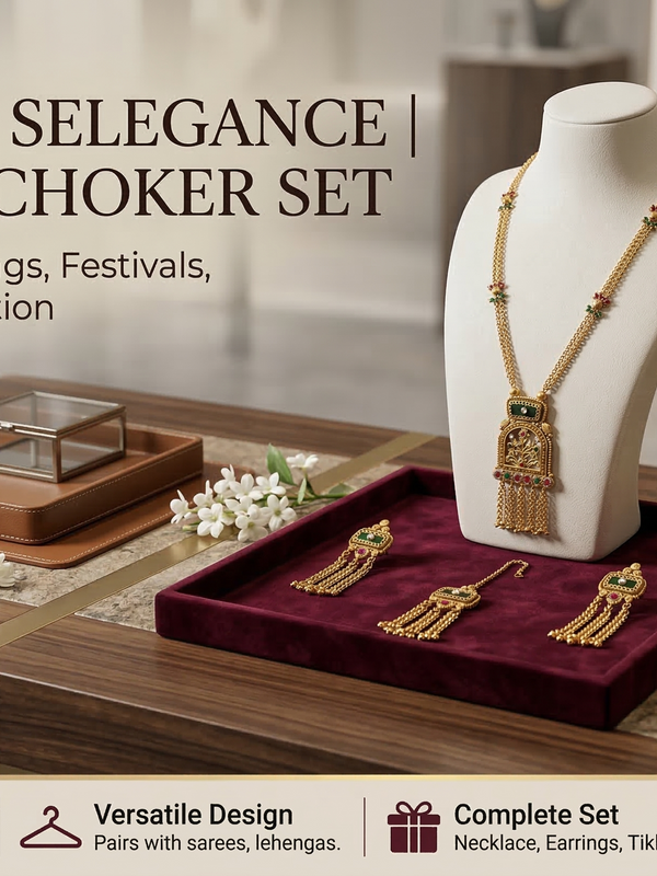 Heritage Kundan Long Necklace Set for Women