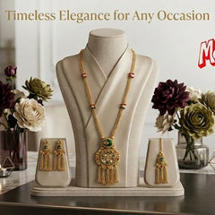 Heritage Kundan Long Necklace Set for Women