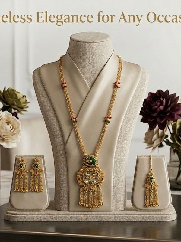 Heritage Kundan Long Necklace Set for Women