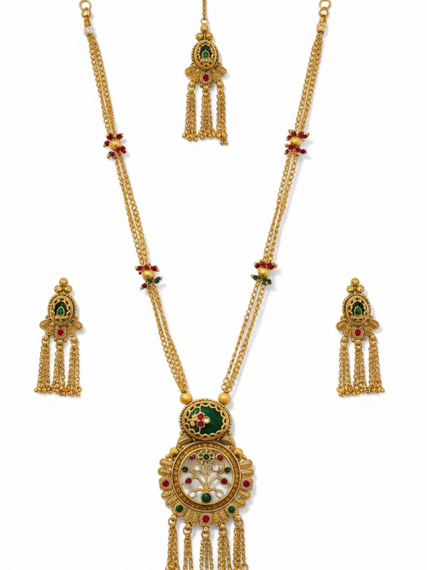 Heritage Kundan Long Necklace Set for Women