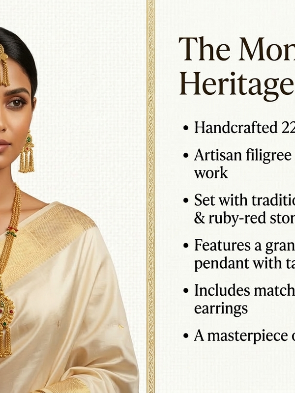 Heritage Kundan Long Necklace Set for Women