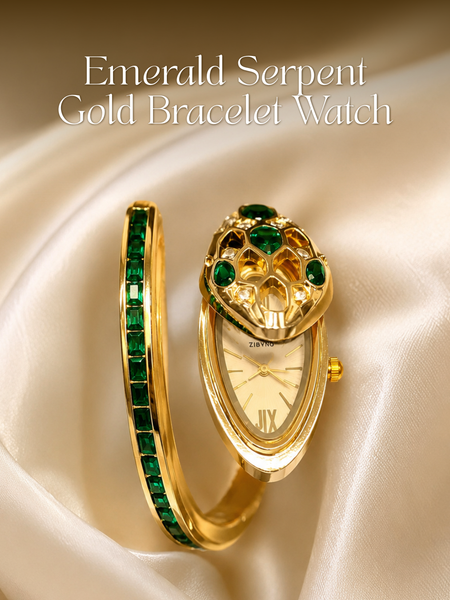 Emerald Serpent Gold Anti Tarnish Watch