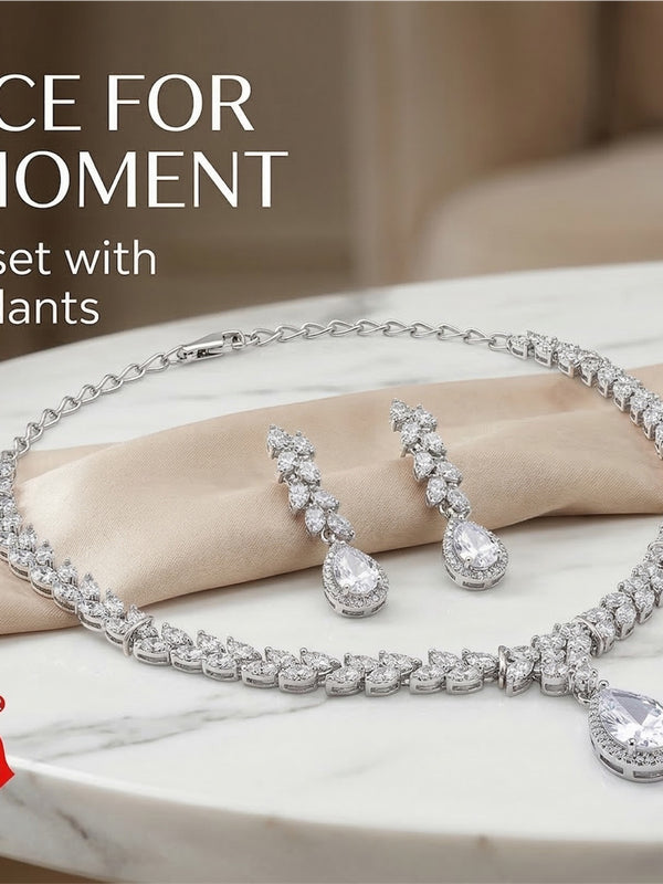 Rhodium Necklace Set for Women