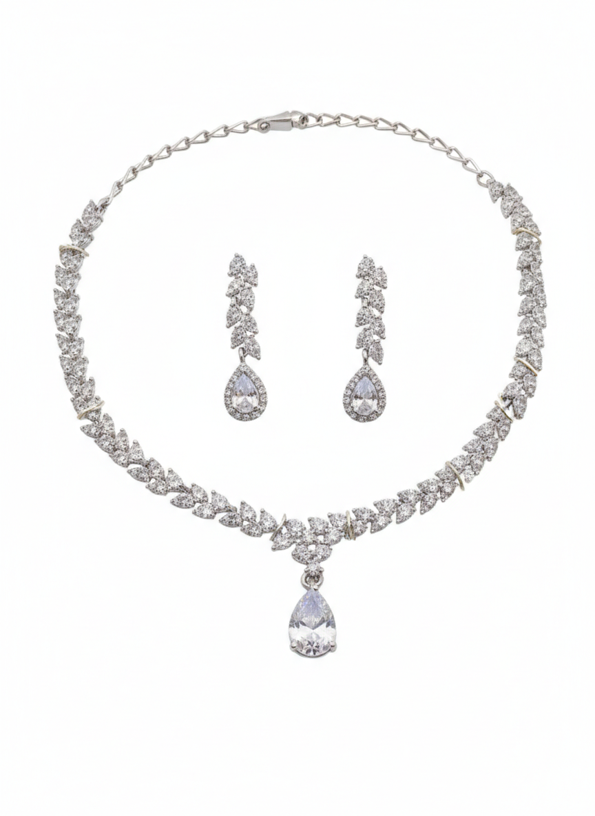 Rhodium Necklace Set for Women