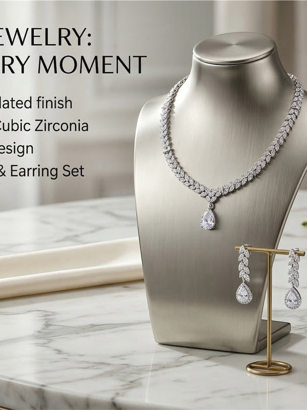 Rhodium Necklace Set for Women