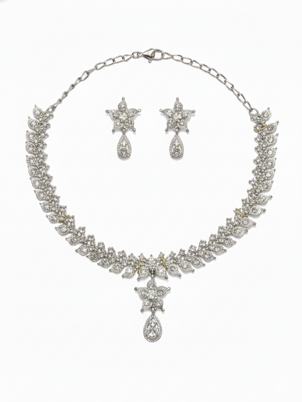 Rhodium Necklace Set for Women