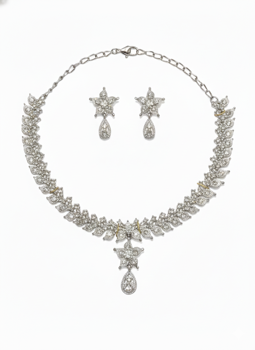 Rhodium Necklace Set for Women