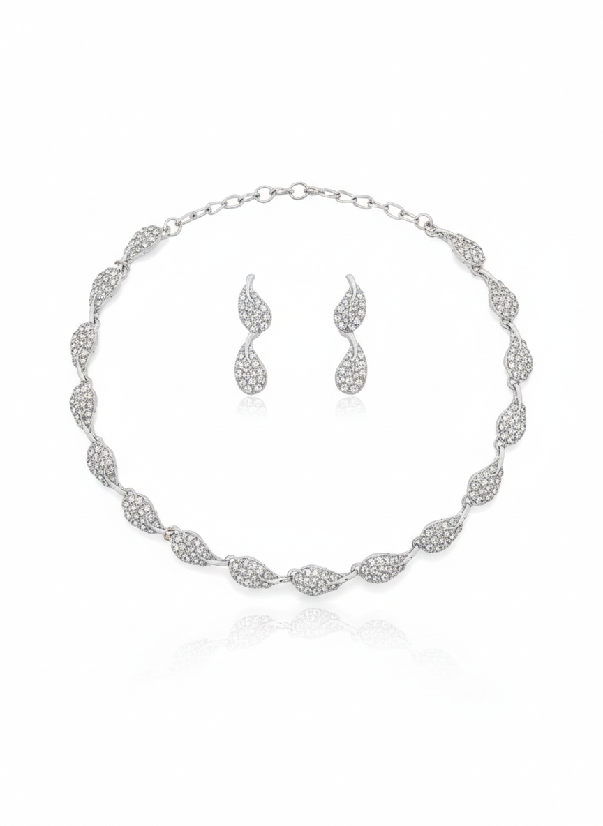 Rhodium Necklace Set for Women