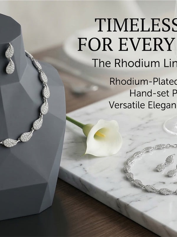 Rhodium Necklace Set for Women