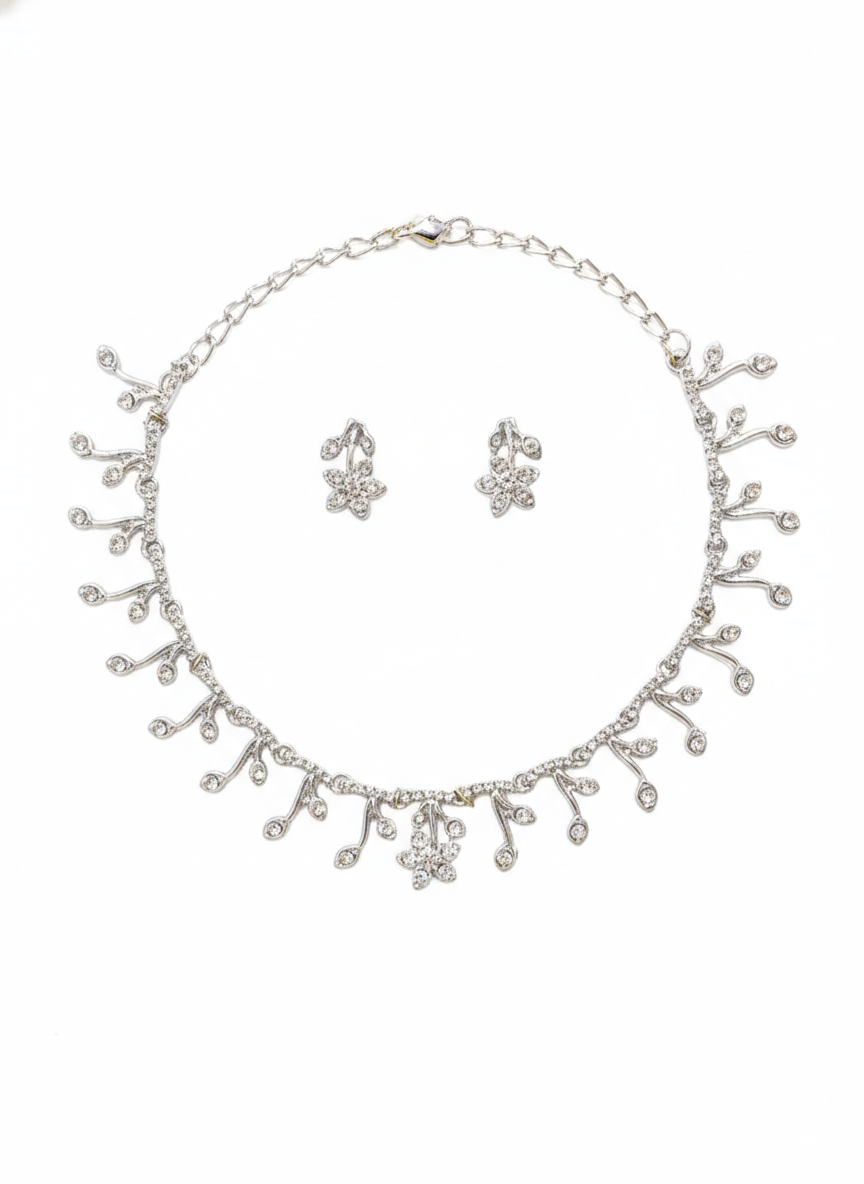 Rhodium Necklace Set for Women