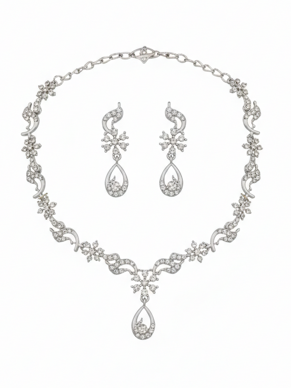 Rhodium Necklace Set for Women