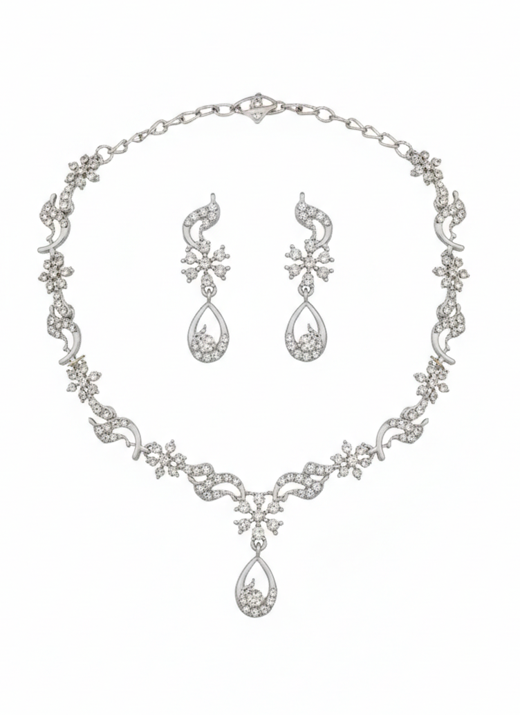 Rhodium Necklace Set for Women