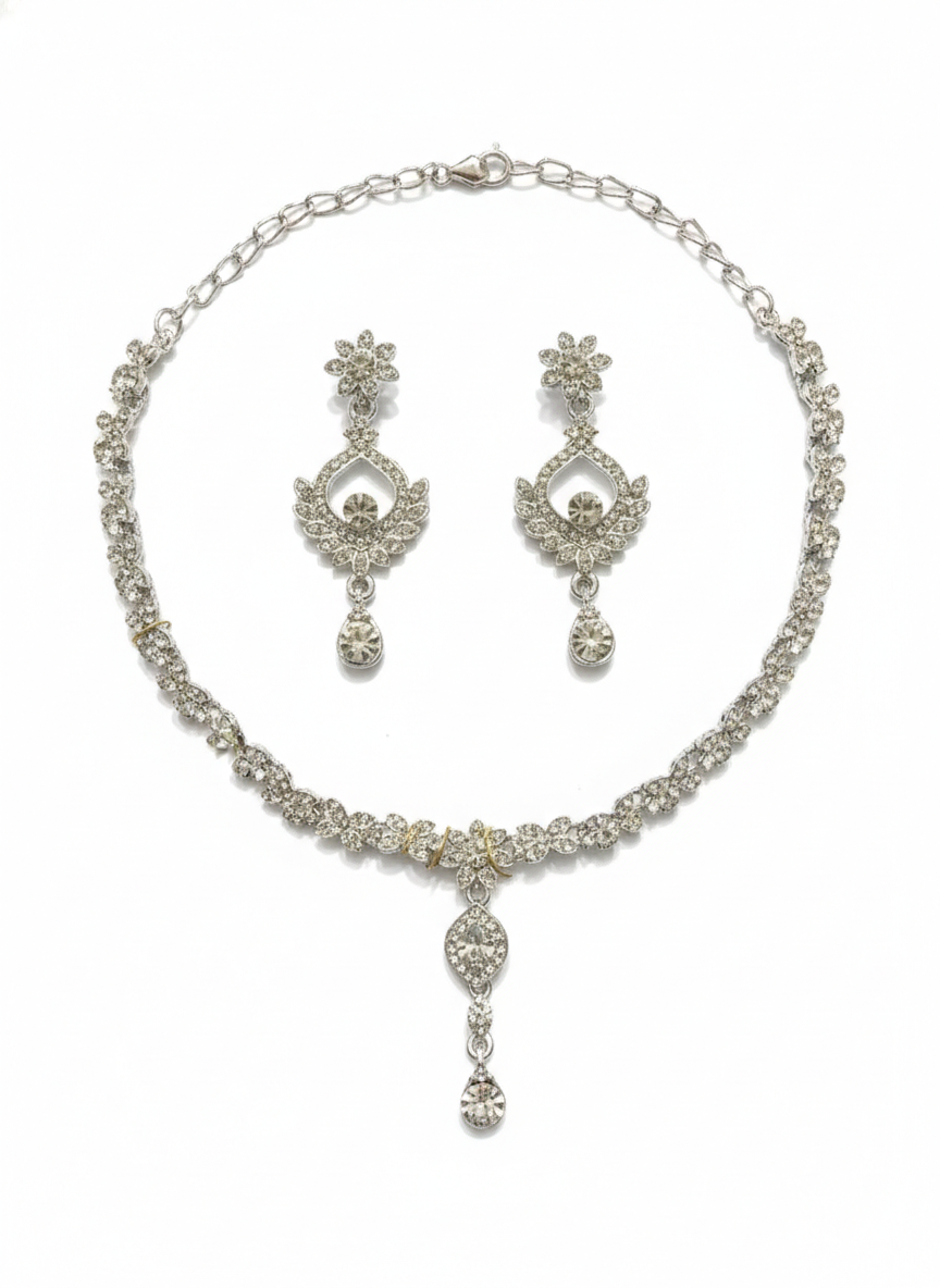 Rhodium Necklace Set for Women