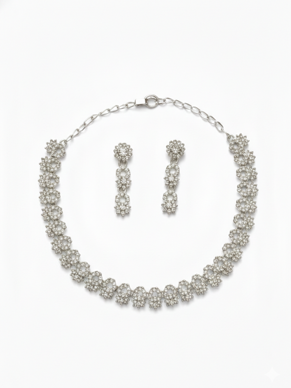 Rhodium Necklace Set for Women
