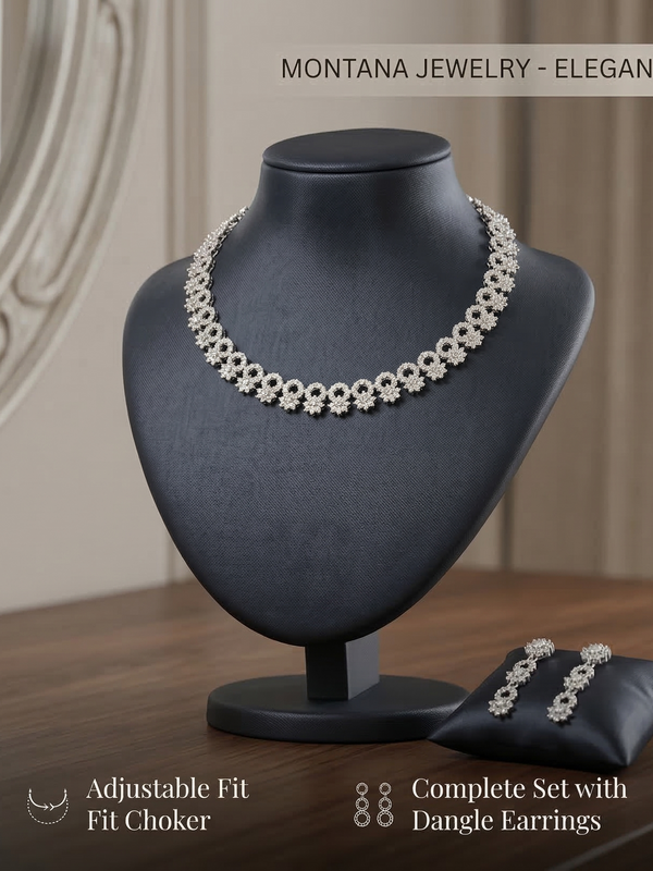 Rhodium Necklace Set for Women