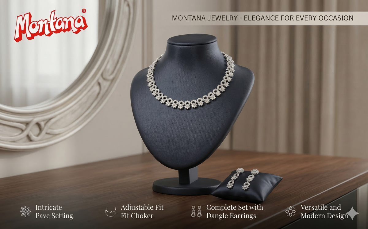 Rhodium Necklace Set for Women