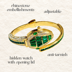 Emerald Serpent Gold Anti Tarnish Watch