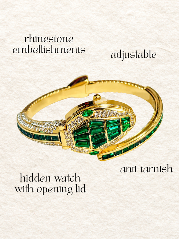 Emerald Serpent Gold Anti Tarnish Watch