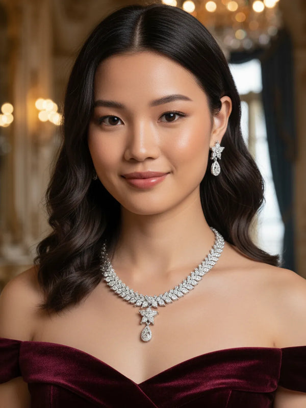 Rhodium Necklace Set for Women