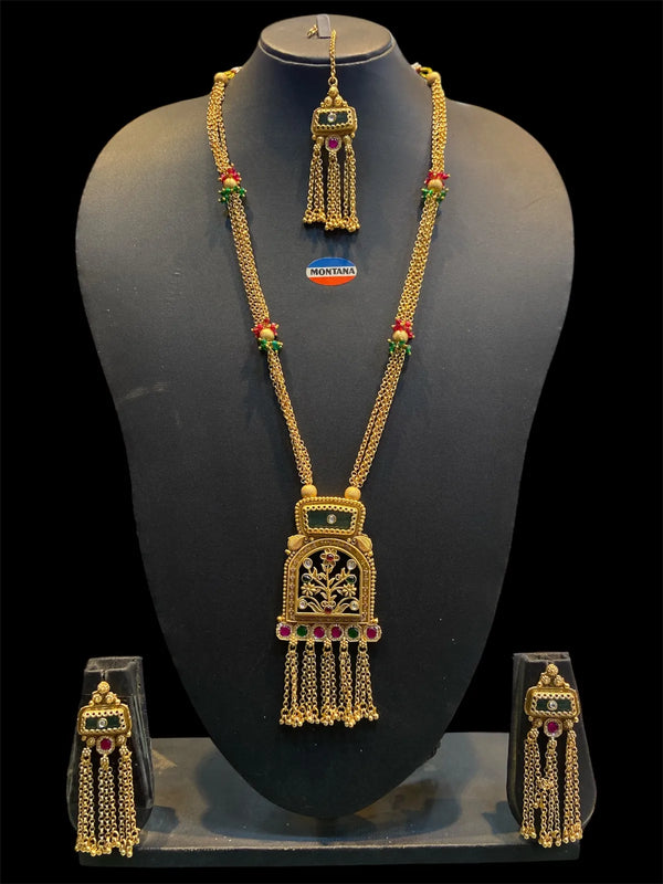 Heritage Kundan Long Necklace Set for Women