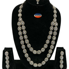 White Brass Multilayer Necklace Set For Women