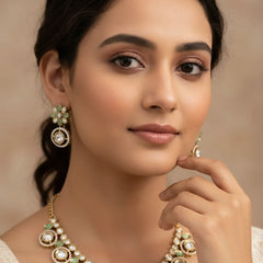 Mint Kundan Set for women