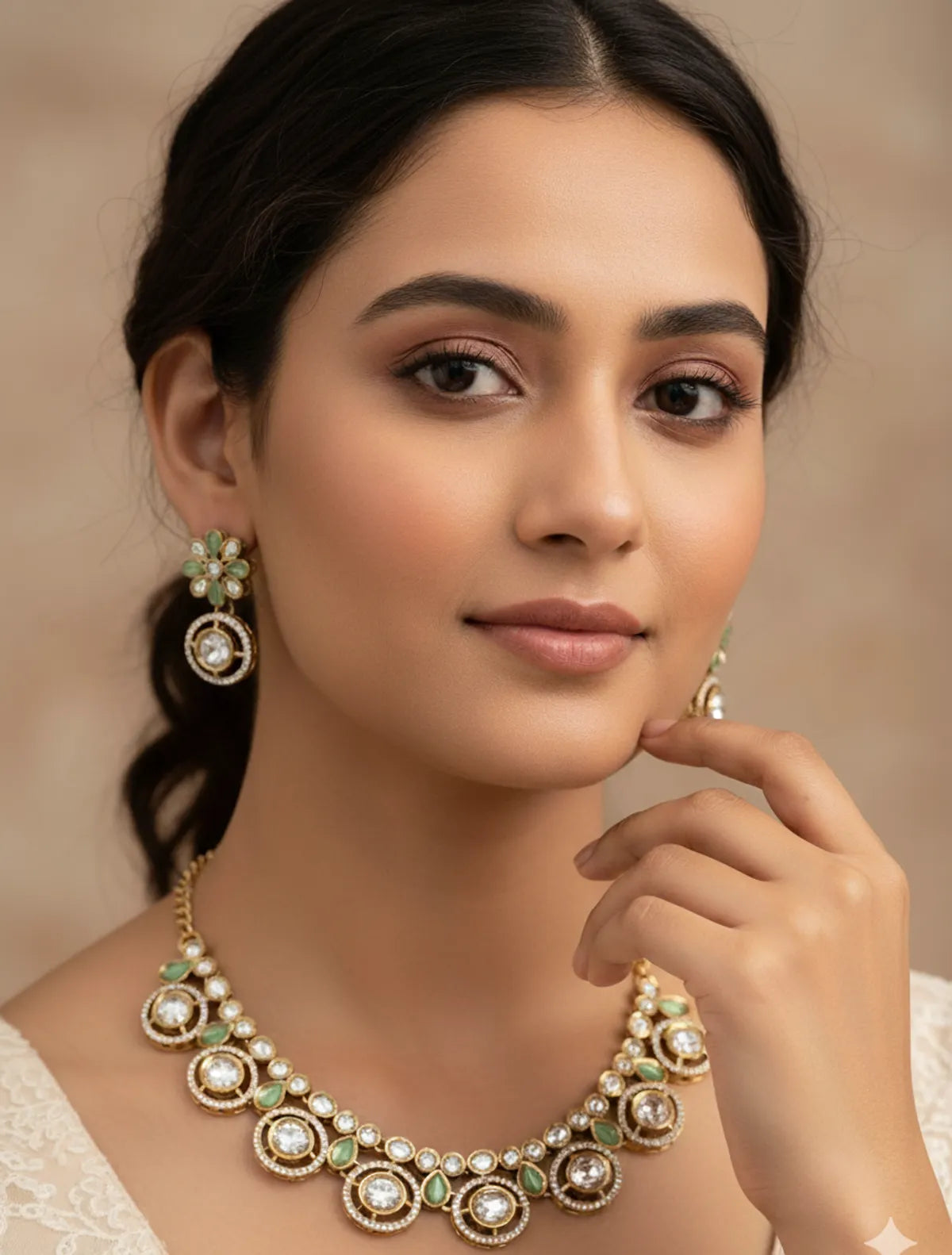 Maroon Kundan Set for women