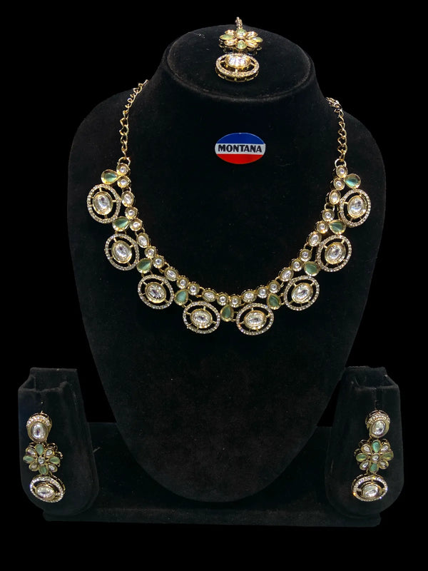Mint Kundan Set for women