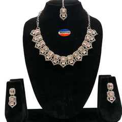 Pink Glass stone Necklace set for Women