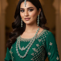 Mint Brass Multilayer Necklace Set For Women