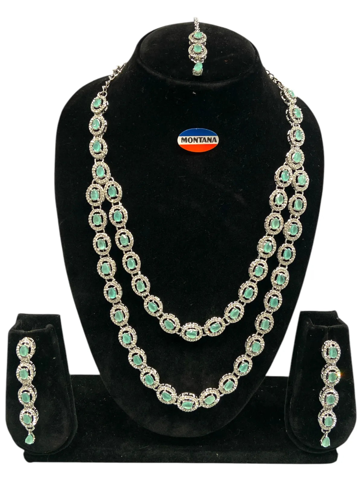 Mint Brass Multilayer Necklace Set For Women